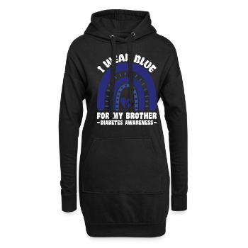 Sensibilisation au diabète - Diabète diabétique de type 1 - Sweat-shirt à capuche long Femme - noir - Devant
