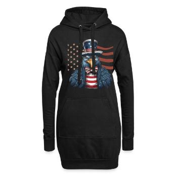 Thanksgiving Amerikanischer Pilger Truthahn - Hoodie-Kleid - Schwarz - Vorne