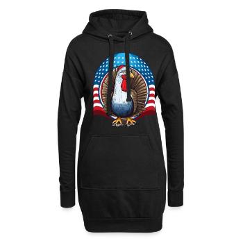 Patriotic USA Turquie Thanksgiving - Sweat-shirt à capuche long Femme - noir - Devant