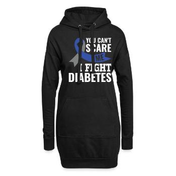 Je lutte contre le diabète - Diabète de type 1 diabétique - Sweat-shirt à capuche long Femme - noir - Devant