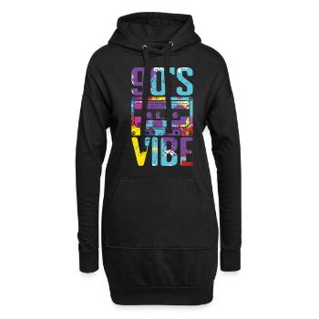 Liebe 90er Jahre Karneval 90 Retro Party Jahr 1990 Batiken - Hoodie-Kleid - Schwarz - Vorne