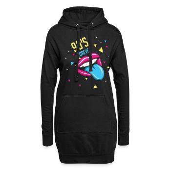 Vibe 90er Karneval 90 Retro Party Jahr 1990 - Hoodie-Kleid - Schwarz - Vorne