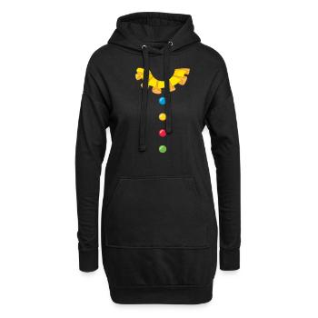 Party Carnaval Clown Bouffon Cirque Drôle - Sweat-shirt à capuche long Femme - noir - Devant