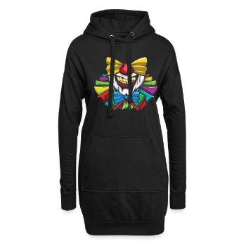 Party Carnaval Clown Creepy Jester Circus - Sweat-shirt à capuche long Femme - noir - Devant
