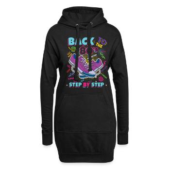 Zurück zu den 80er Jahren Karneval 80er Jahre Retro Party 1980 - Hoodie-Kleid - Schwarz - Vorne