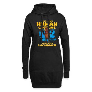 Kakerlake - Hoodie-Kleid - Schwarz - Vorne