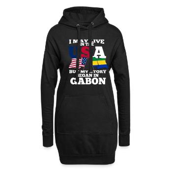 Gabon Amerika Usa Geschenk - Hoodie-Kleid - Schwarz - Vorne