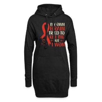 My Own Brain Tried To Kill Me But I Won - - Hoodie-Kleid - Schwarz - Vorne