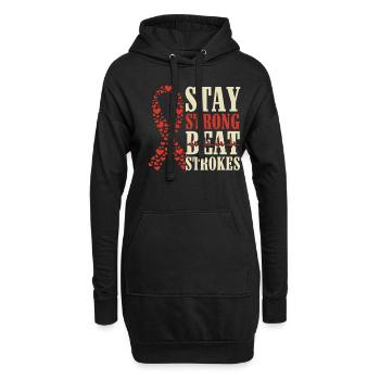 Restez fort Coups de battement - Coup - Sweat-shirt à capuche long Femme - noir - Devant
