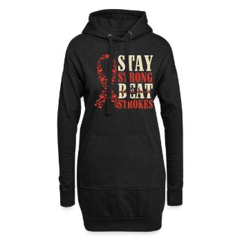 Restez fort Coups de battement - Coup - Sweat-shirt à capuche long Femme - noir - Devant