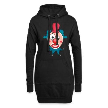 Party Karneval Seltsamer Clown Narr Zirkus - Hoodie-Kleid - Schwarz - Vorne