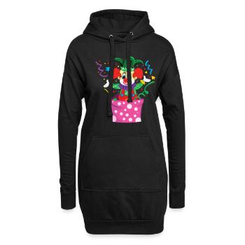 Karneval Clown Narr Zirkus Niedlich - Hoodie-Kleid - Schwarz - Vorne