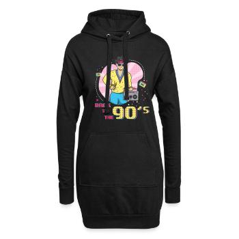 90er Jahre Musik Cool 90 Retro Party Jahr 1990 - Hoodie-Kleid - Schwarz - Vorne