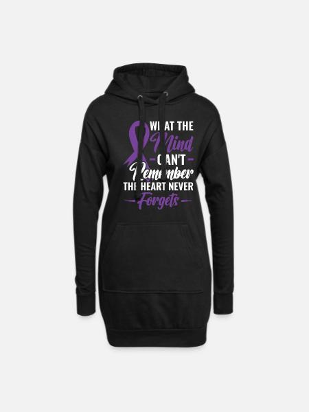 Mind Can't Remember Heart Never Forget - - Hoodie Dress - black