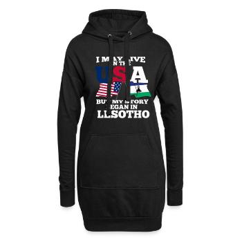 Lesotho Amerika Usa - Hoodie-Kleid - Schwarz - Vorne
