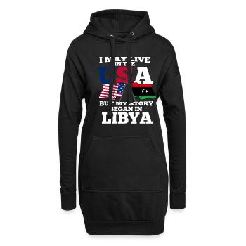 Libya Amerika Usa Geschenk - Hoodie-Kleid - Schwarz - Vorne