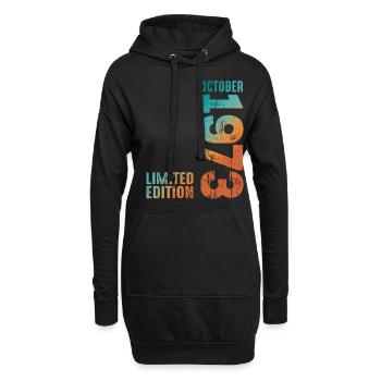 Retro Since October 1973 Retro Vintage 1973 - Hoodie-Kleid - Schwarz - Vorne