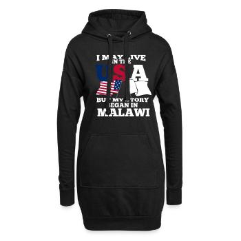 Malawi - Sweat-shirt à capuche long Femme - noir - Devant