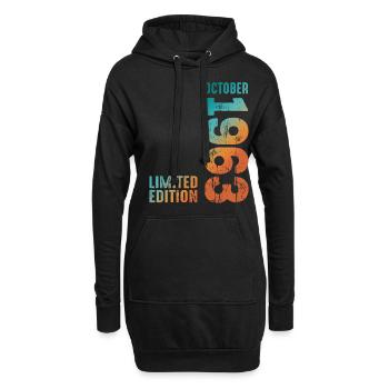Retro Since October 1963 Retro Vintage 1963 - Hoodie-Kleid - Schwarz - Vorne