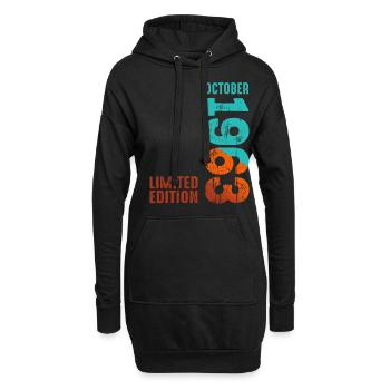Since October 1963 Year 1963 Retro Edition - Hoodie-Kleid - Schwarz - Vorne