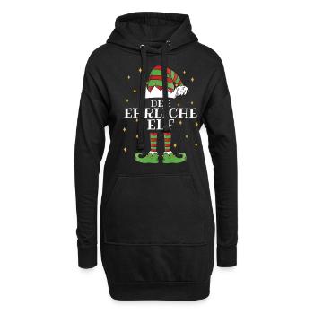 Der Ehrliche Elf - Familien Weihnachtsoutfit - Hoodie-Kleid - Schwarz - Vorne