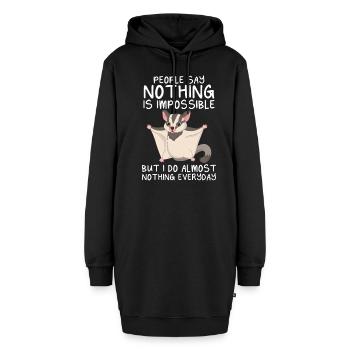 Planeur de sucre Écureuil volant - Sweat-shirt à capuche long Femme - noir - Devant