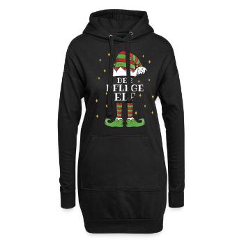 Der Pflege Elf - Familien Weihnachtsoutfit - Hoodie-Kleid - Schwarz - Vorne