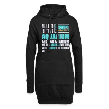 Aquarium Fisch Geschenk - Hoodie-Kleid - Schwarz - Vorne