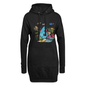 Aquarium Fisch Geschenk - Hoodie-Kleid - Schwarz - Vorne