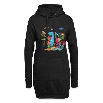Aquarium Fisch Geschenk - Hoodie-Kleid - Schwarz - Vorne