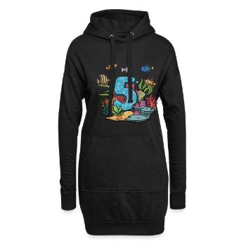 Cadeau de poisson d’aquarium - Sweat-shirt à capuche long Femme - noir - Devant