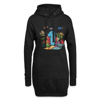Aquarium Fisch Geschenk - Hoodie-Kleid - Schwarz - Vorne