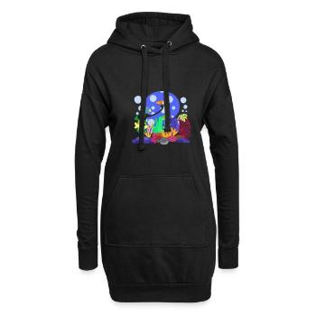 Aquarium Fisch Geschenk - Hoodie-Kleid - Schwarz - Vorne