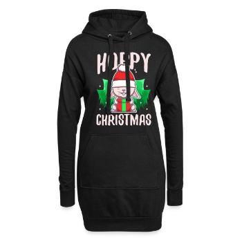 Noël houblonné - Sweat-shirt à capuche long Femme - noir - Devant