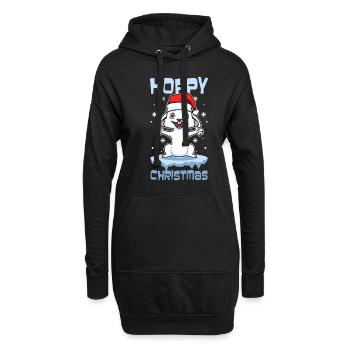 Noël houblonné - Sweat-shirt à capuche long Femme - noir - Devant