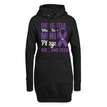 Démence - Quand notre joue à cache-cache - - Sweat-shirt à capuche long Femme - noir - Devant