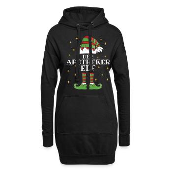 Der Apotheker Elf - Familien Weihnachtsoutfit - Hoodie-Kleid - Schwarz - Vorne