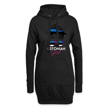 Estnisches Mädchen - Hoodie-Kleid - Schwarz - Vorne