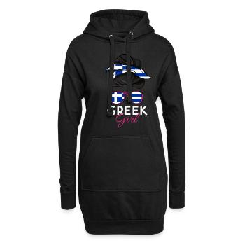 Griechisches Mädchen - Hoodie-Kleid - Schwarz - Vorne