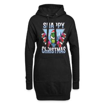 Noël vif - Sweat-shirt à capuche long Femme - noir - Devant