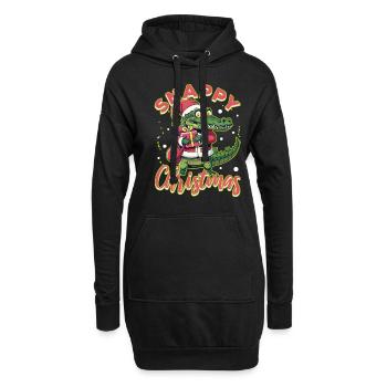 Noël vif - Sweat-shirt à capuche long Femme - noir - Devant