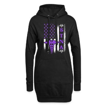STNA Drapeau des États-Unis - Testé par l’État - Sweat-shirt à capuche long Femme - noir - Devant