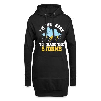 Je suis juste là pour chasser les tempêtes - Tempête - Sweat-shirt à capuche long Femme - noir - Devant