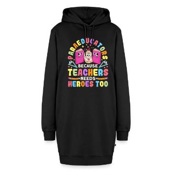 Drôle Parapro Héros Enseignant Paraprofessionnel - Sweat-shirt à capuche long Femme - noir - Devant