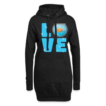 Aquarium - Sweat-shirt à capuche long Femme - noir - Devant