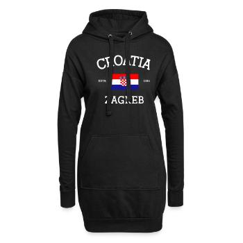 Kroatien - Hoodie-Kleid - Schwarz - Vorne