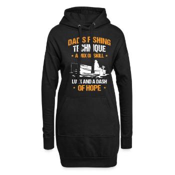 Pêche Papa Papa Pêcheur Childern Drôle Poisson Alors - Sweat-shirt à capuche long Femme - noir - Devant