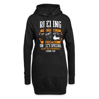 Angeln Onkel Fischer Onkel Lustiger Fisch Perfekt - Hoodie-Kleid - Schwarz - Vorne