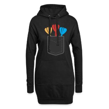 Darts - Hoodie-Kleid - Schwarz - Vorne