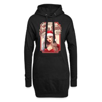 Sexy Père Noël Femme Noël Noël laid - Sweat-shirt à capuche long Femme - noir - Devant